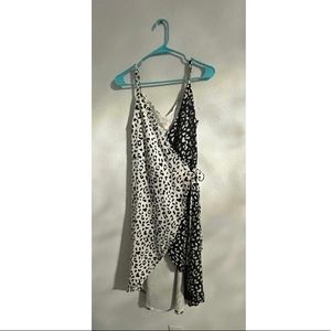 B&W Leopard Wrap Dress 🤍NWT🖤